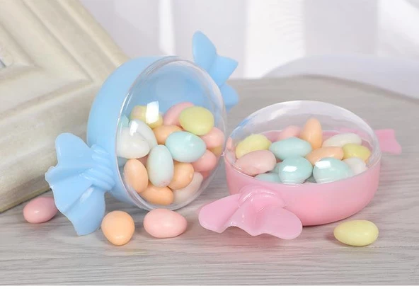 12 Adet Kapaklı Plastik Bonbon Şeker Kutu ürün görseli 1
