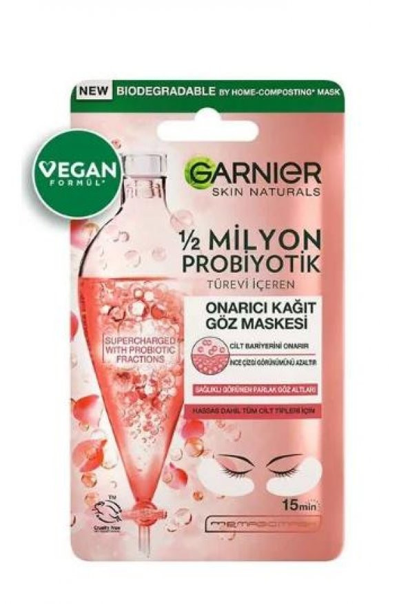 Garnier 1/2 Milyon Probiyotik Türevi İçeren Onarıcı Kağıt Göz Maskesi ürün görseli 1