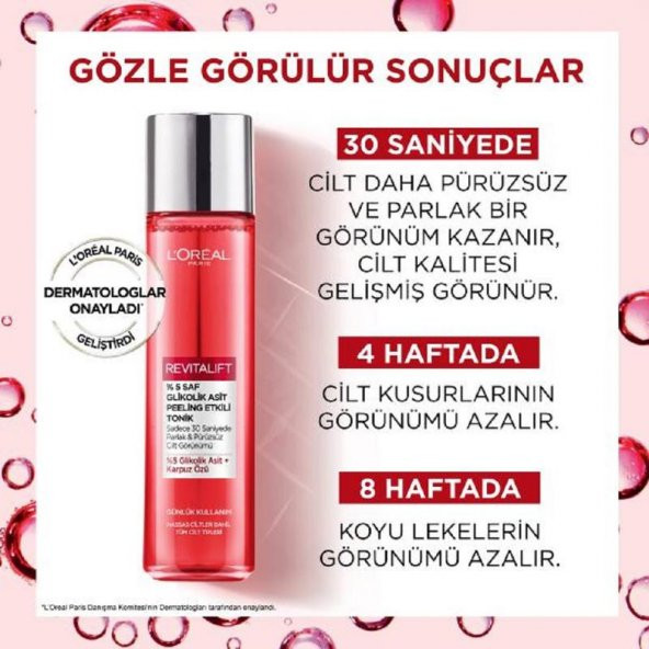 L’Oréal Paris Revitalift Peeling Etkili Tonik 180 ml ürün görseli 1