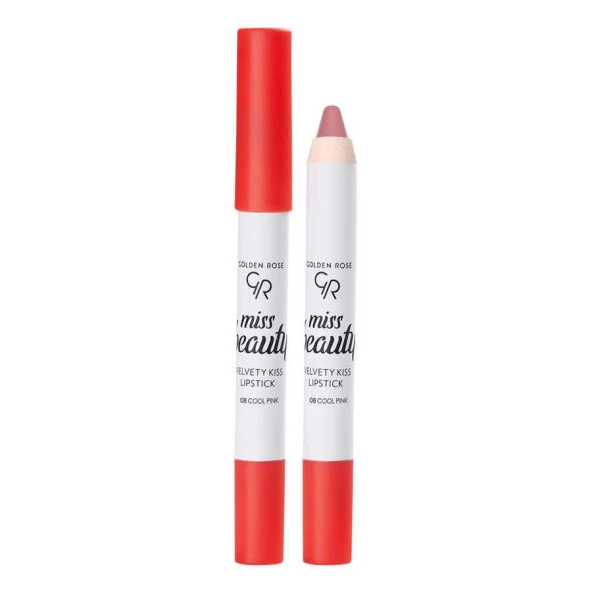 Golden Rose Miss Beauty Velvety Kiss Lipstick - 08 Cool Pink ürün görseli 1