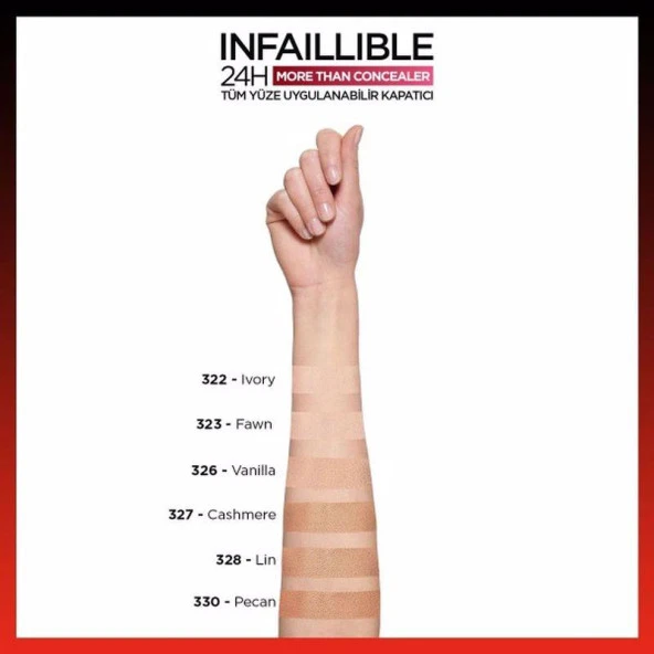 L’Oréal Paris Infaillable Concealer Kapatıcı Linen 328 - Resim 8