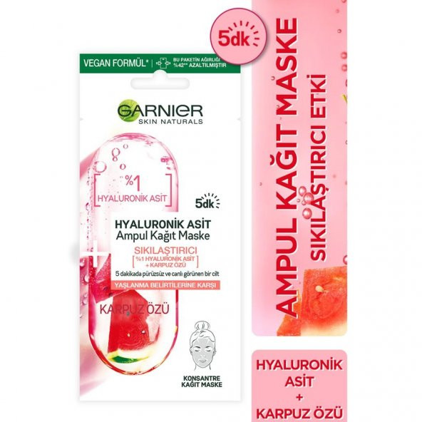 Garnier Hyaluronik Asit Sıkılaştırıcı Ampul Kağıt Maske 15 gr ürün görseli 1