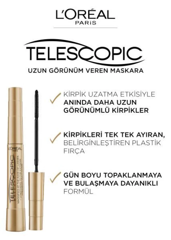 L’Oréal Paris Telescopic Maskara - Siyah - Resim 6