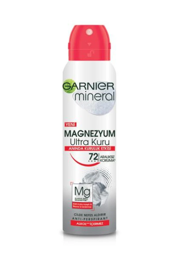 Garnier Mineral Magnezyum Ultra Kuru Kadın Sprey Deodorant 150 ml ürün görseli 1