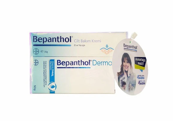 Bepanthol Onarıcı Bakım Kremi 50gr + Cilt Bakım Kremi 30gr Set ürün görseli 1