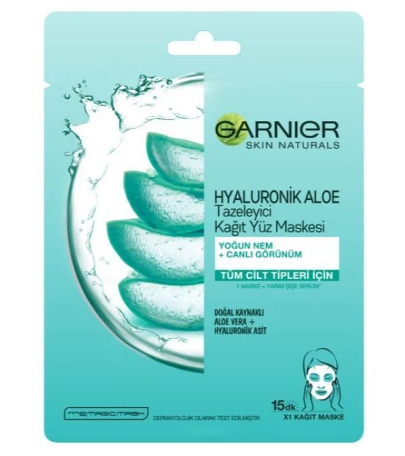 Garnier Hyaluronik Aloe Temizleyici Kağıt Yüz Maskesi ürün görseli 1