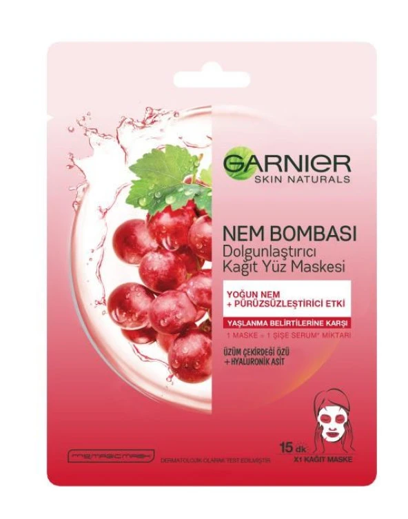 Garnier Nem Bombası Dolgunlaştırıcı Kağıt Yüz Maskesi ürün görseli 1