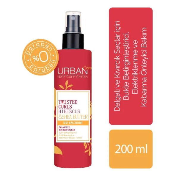 Urban Care Twisted Curls Hibiscus & Shea Butter Sıvı Saç Bakım Kremi 200 ml ürün görseli 1