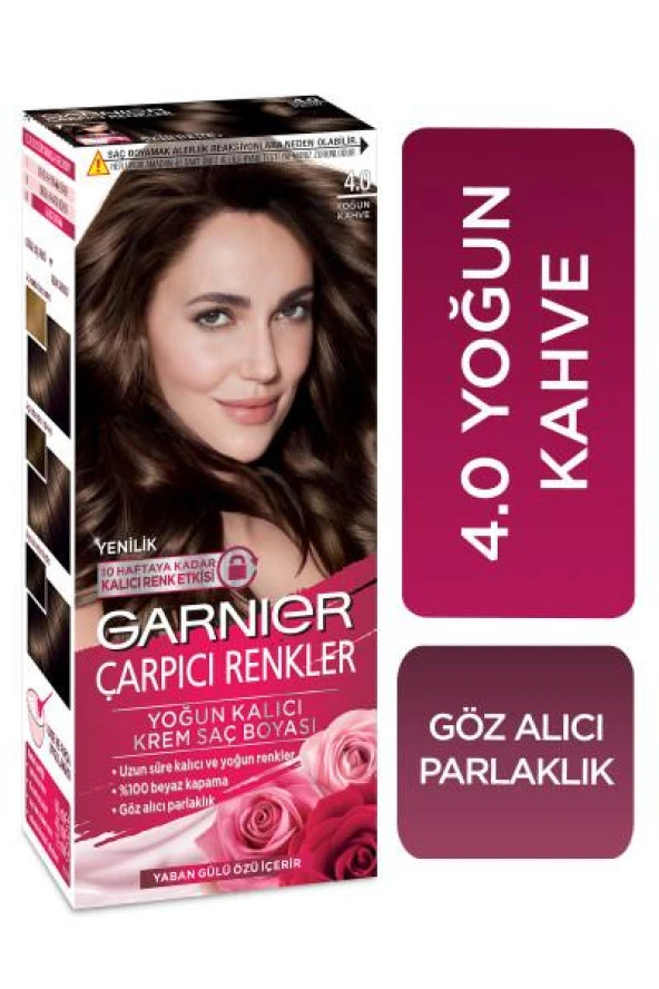Garnier Çarpıcı Renkler Saç Boyası - 4.0 Yoğun Kahve ürün görseli 1