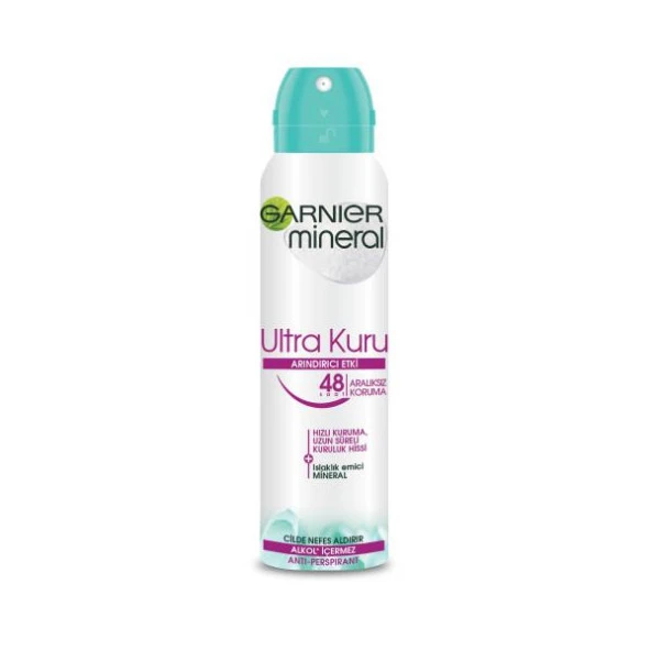 Garnier Mineral Ultra Kuru Kadın Deodorant 150 ml ürün görseli 1