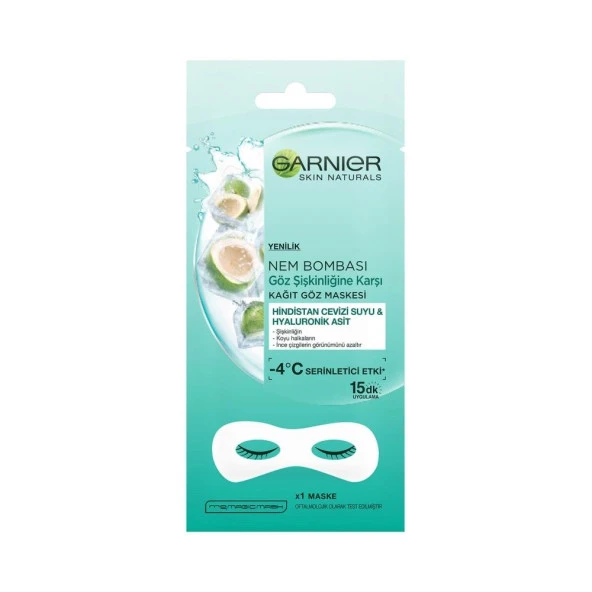 Garnier Nem Bombası Göz Şişkinliğine Karşı Kağıt Göz Maskesi 6 gr - Hindistan Cevizi Suyu ürün görseli 1