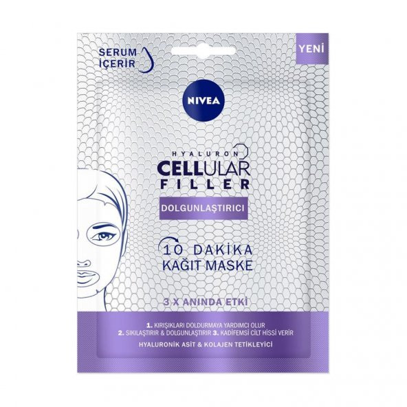 Nivea Hyaluron Cellular Filler Dolgunlaştırıcı 10 Dakika Kağıt Maske 1 Adet ürün görseli 1