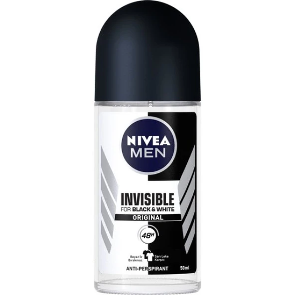 Nivea Invisible Black & White Erkek Deodorant Roll 50 ml ürün görseli 1