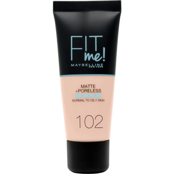 Maybelline Fit Me Matte+Poreless Likit Fondöten No: 102 Fair Ivory ürün görseli 1