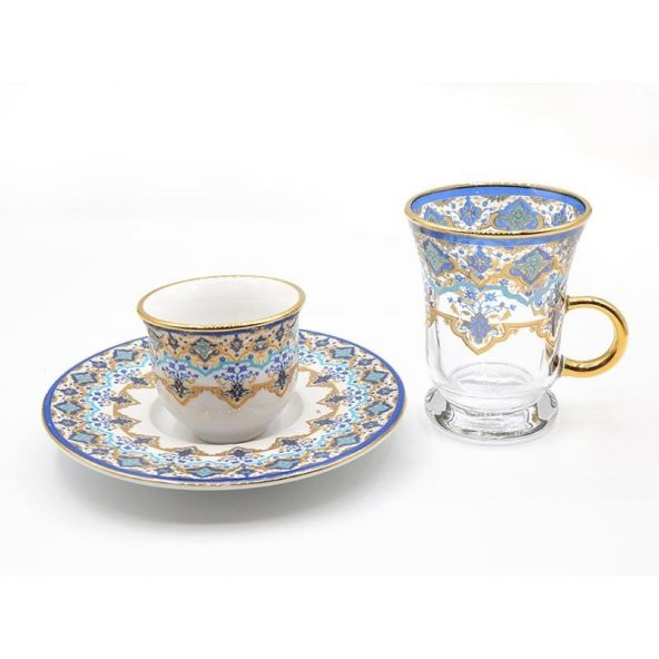 Gordion M04679 18 Parça Kulplu Çay-Mıra Takımı Nazif ürün görseli 1