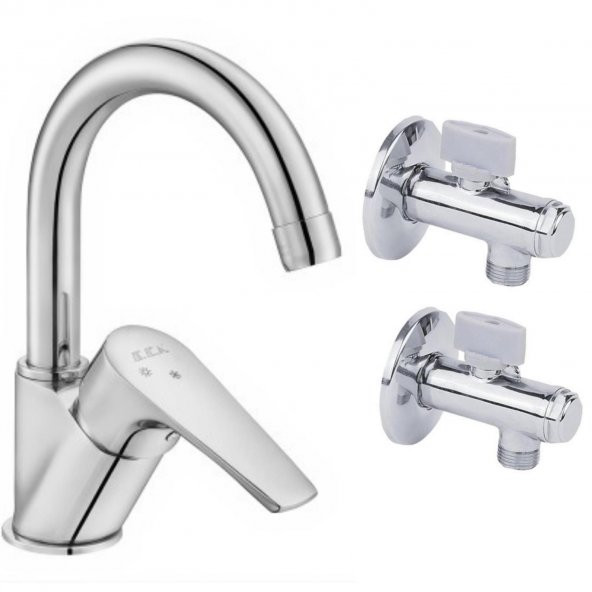 ECA Niobe Kuğu Boru Lavabo Batarya 054+2 ECA Filtreli Ara Musluk ürün görseli 1