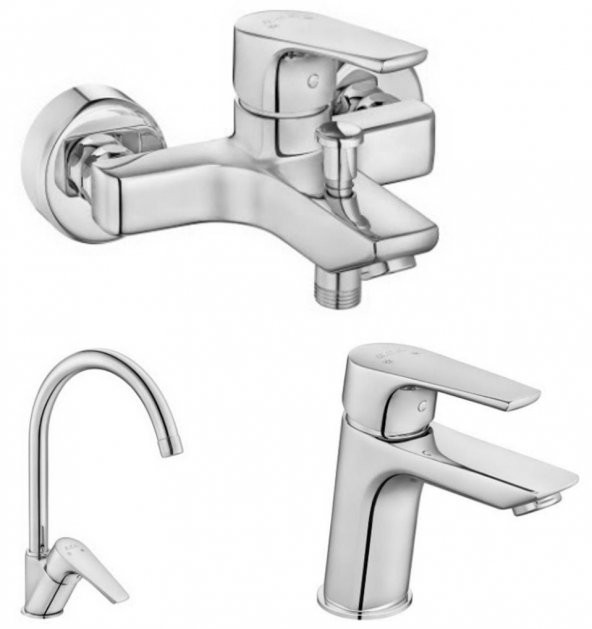 ECA Niobe 3lü Batarya Seti(Banyo 482+Lavabo 053+Eviye 098) ürün görseli 1