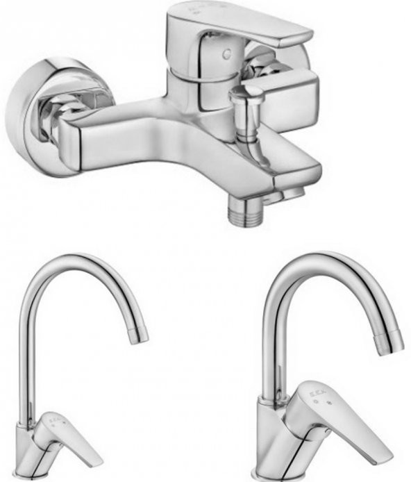 ECA Niobe 3lü Batarya Seti(Banyo 482+Lavabo 054+Eviye 098) ürün görseli 1