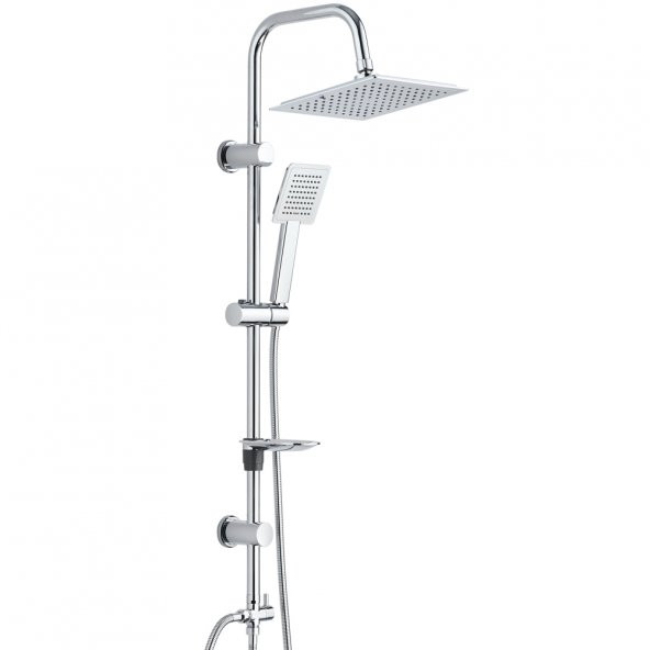 ECA Dalia Banyo Bataryası+T-MAY Banyo Çam Kare Tepe Duş Takımı Seti Paslanmaz Krom ürün görseli 1