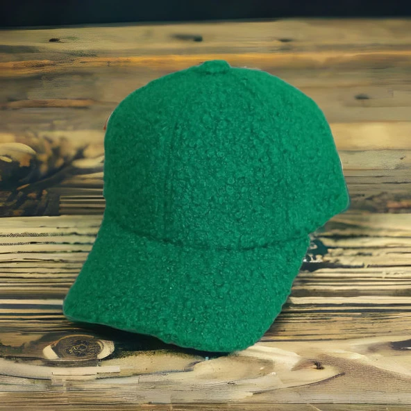 Kadın Kıvırcık Peluş Şapka Yeşil ürün görseli 1