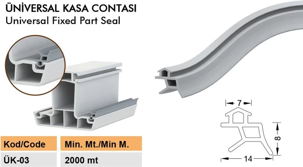 Contacall UK03 Çelik Kapı Fitili Contası Gri 6 Metre ürün görseli 1