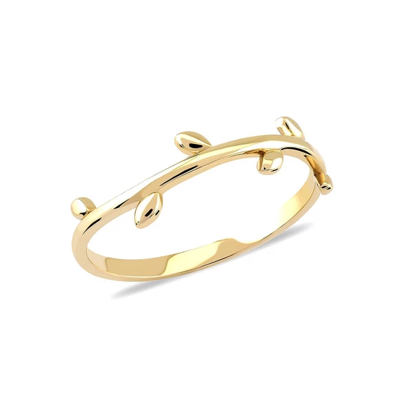 14k Sarı Altın Minimal Dal Yüzük ürün görseli 1