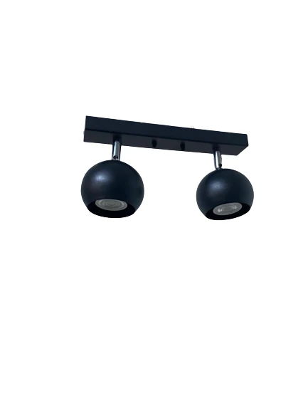 Rsylight Metal Modern 2 li Spor Siyah Mafsallı Led Spot Avize Günışığı Ampullü ürün görseli 1