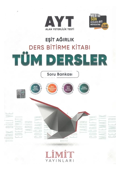 Limit AYT Eşit Ağırlık Tüm Dersler Ders Bitirme Kitabı ürün görseli 1