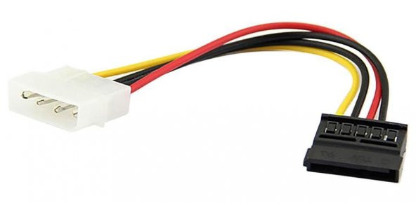 PrimeX PX-4960 PSU Molex Sata Çevirici,  Kasa içi HDD/DVD/SSD 4 pin Molex to Sata Power Güç Kablosu 15 cm ürün görseli 1