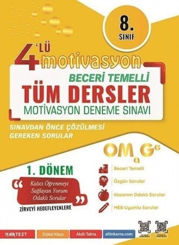 8. Sınıf Tüm Dersler 1. Dönem Motivasyon 4 lü Kamp Denemesi Omage Yayınları ürün görseli 1