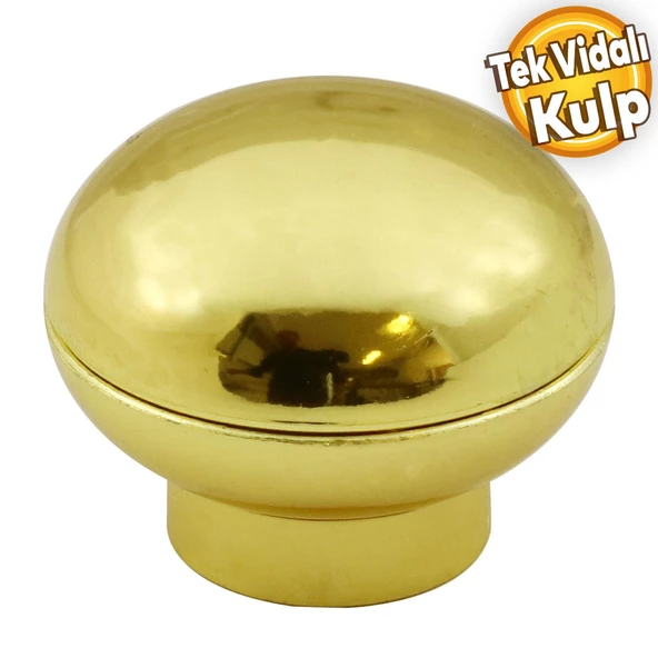 Alya Düğme Mobilya Mutfak Dolap Dolabı Çekmece Kulpu Kulbu Plastik Gold Altın Tek Vidalı Kulpları ürün görseli 1