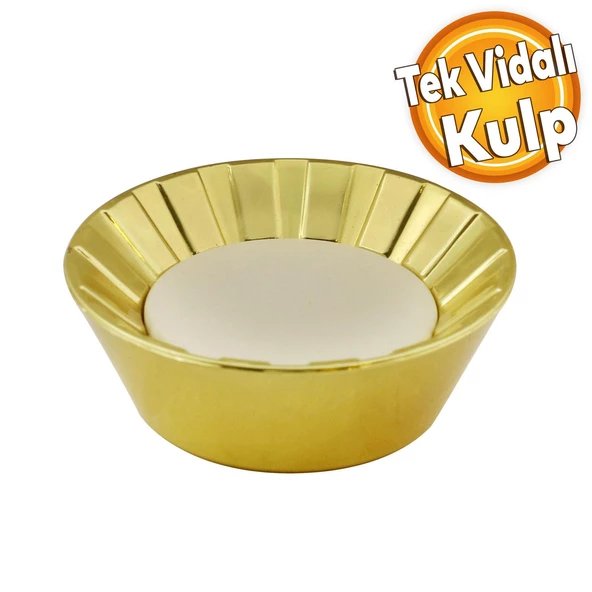 Alita Düğme Mobilya Dolap Çekmece Kulpu Kulbu Plastik Gold Altın Aytaşı Tek Vidalı Kulp ürün görseli 1