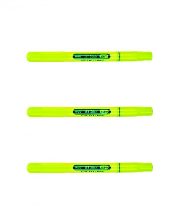 Dong-A Jet Stick Slim Fosforlu Kalem Sarı 3’lü ürün görseli 1