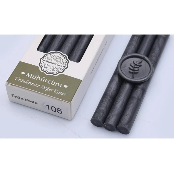 Mühür Mumu Çubuk 11mmx120mm 10 lu Paket Model: 105 ANTRASİT SİYAH ürün görseli 1