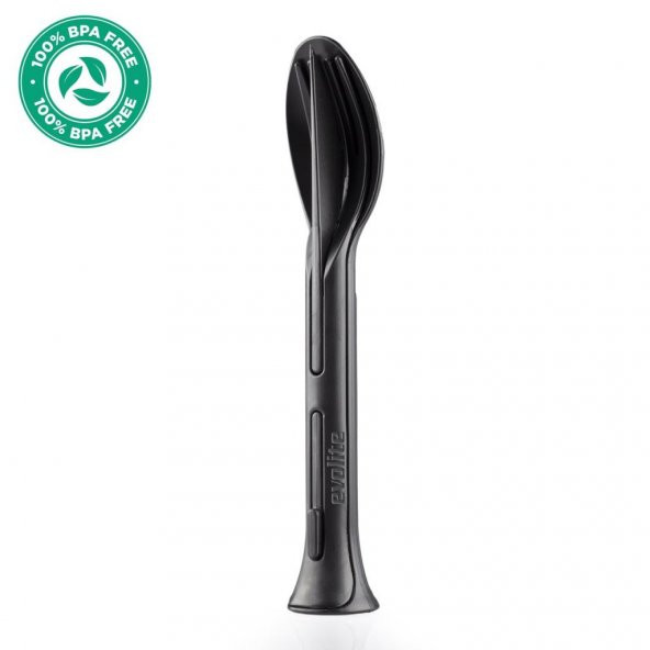 Evolite Combo 3 in 1 Çatal Kaşık Set (SİYAH) - Resim 4