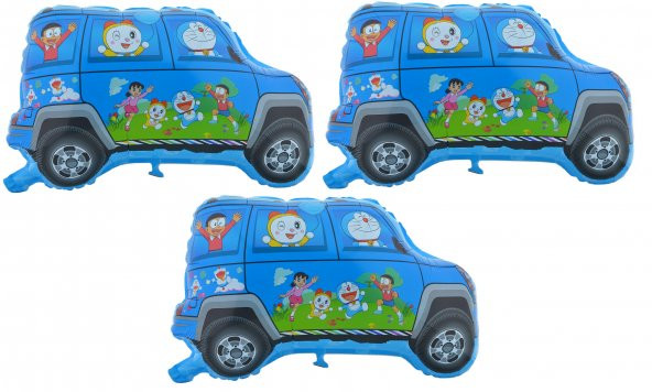 Doraemon Araba 3 Adet Büyük Boy 41cm x 60cm Folyo Balon Helyum No7 ürün görseli 1