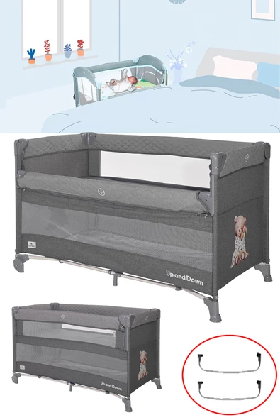 Lorelli Up And Down 60x120 Bebek Anne Yanı Oyun Parkı Yatak Beşik ürün görseli 1