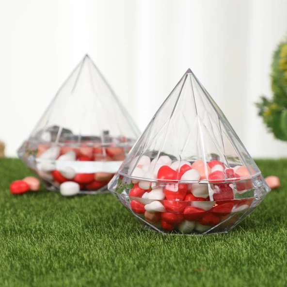 12 Adet 7x6,Cm Elmas Plastik Kutu Piramit ürün görseli 1