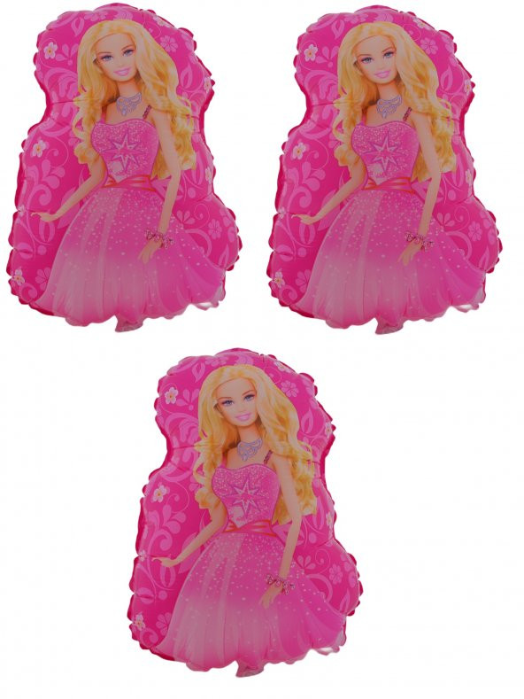 Barbie Pembe 3 Adet Büyük Boy 40cmx53cm Folyo Balon Helyum No8 ürün görseli 1