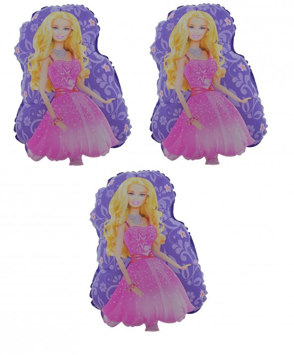 Barbie 3 Adet Büyük Boy 42cmx52cm Folyo Balon Helyum No10 ürün görseli 1