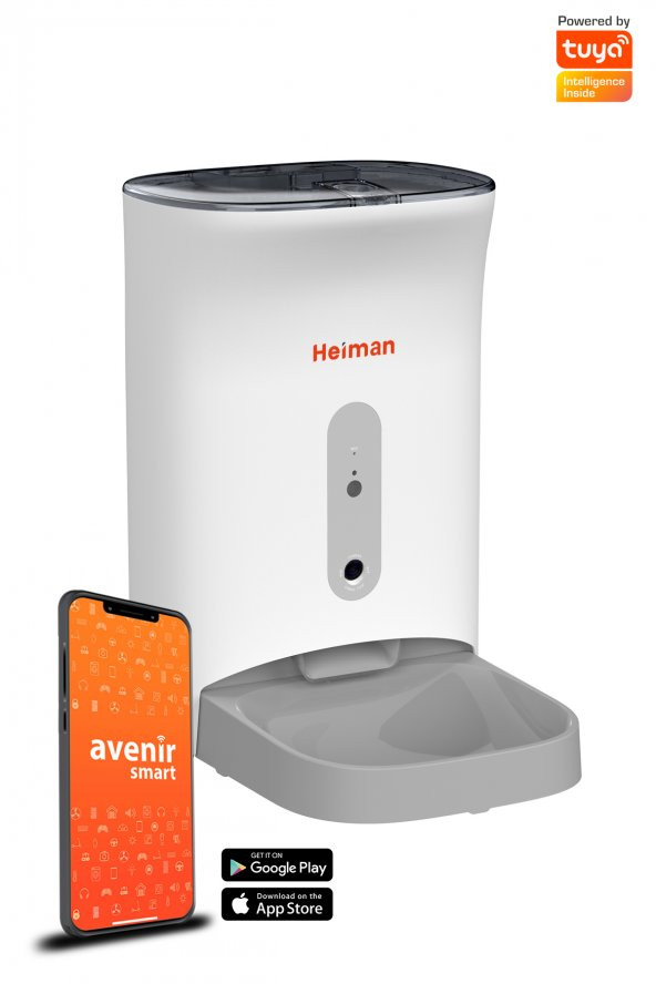 Heiman HM-22 Wifi Kameralı Ve Ses Kontrollü Akıllı Mama Yem Kabı - Smart Pet Feeder- APP Kontrol- ürün görseli 1