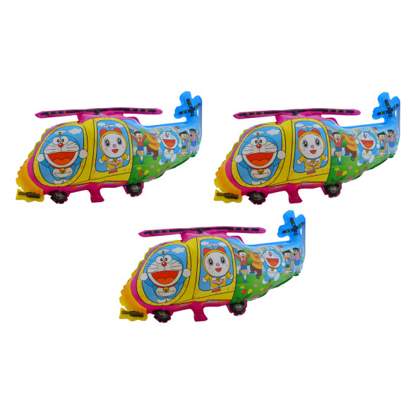 Doraemon Helikopter Pembe 3 Adet Büyük Boy 40cmx68cm Folyo Balon Helyum No13 ürün görseli 1