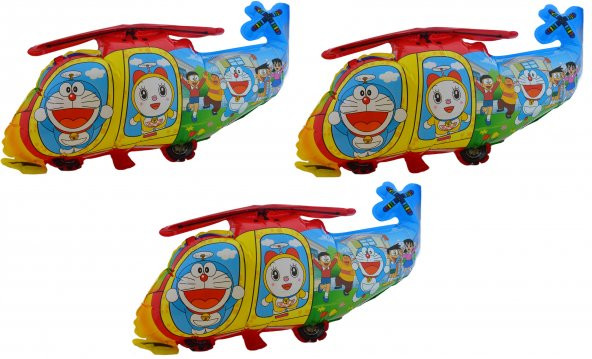 Doraemon Helikopter Kırmızı 3 Adet Büyük Boy 40cmx68cm Folyo Balon Helyum No14 ürün görseli 1