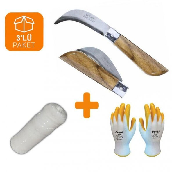 Bayram Bağ Aşı Bıçağı Paslanmaz 20 cm No:2 (3lü Aşılama Paketi) ürün görseli 1