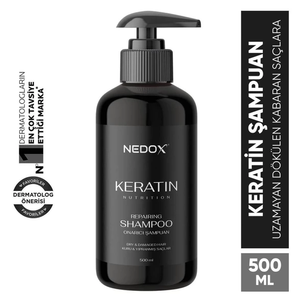 NEDOX Yıpranmış Saçlar Için Keratinli Saç Bakım Şampuanı 500 ml ürün görseli 1