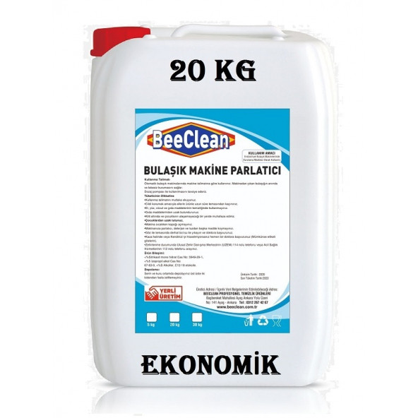 BeeClean 20 Kg Sanayi Tipi Endüstriyel Makine Bulaşık Yıkama Parlatma & Parlatıcı & Parlatıcısı EKONOMİK ürün görseli 1