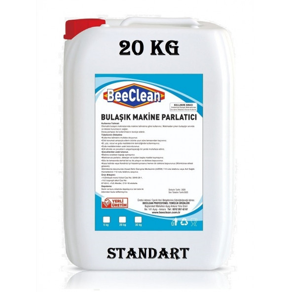 BeeClean 20 Kg Sanayi Tipi Endüstriyel Makine Bulaşık Yıkama Parlatma & Parlatıcı & Parlatıcısı STANDART ürün görseli 1