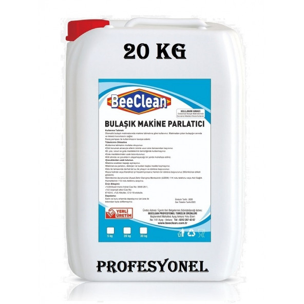 BeeClean 20 Kg Sanayi Tipi Endüstriyel Makine Bulaşık Yıkama Parlatma & Parlatıcı & Parlatıcısı PROFESYONEL ürün görseli 1