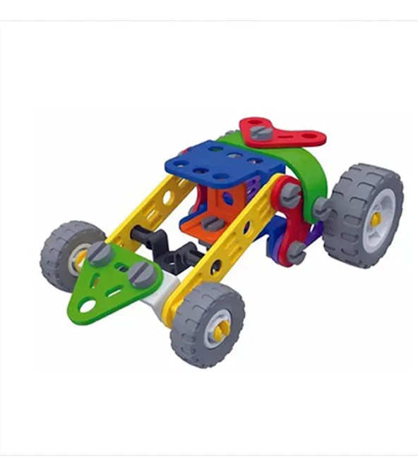Build Technic Set, 63 Parça Tak-Sök Ralli Arabası Block Yapı Seti - Resim 2