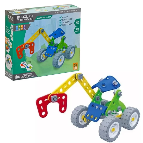 Build Technic Set, 72 Parça Tak-Sök Makaslı Vinç Block Yapı Seti ürün görseli 1